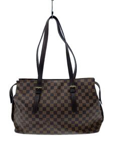 LOUIS VUITTON◆チェルシー_ダミエ・エベヌ_BRW/PVC/BRW/総柄/N51119/TH0035/スレヨゴレ有