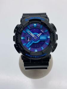 CASIO◆クォーツ腕時計・G-SHOCK/デジアナ/ラバー/BLU/BLK