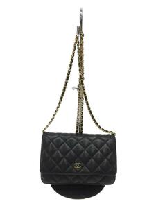 CHANEL◆マトラッセ/チェーンウォレット/ショルダーバッグ/ブラック