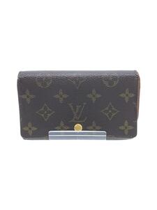 LOUIS VUITTON◆ポルト・モネ・ビエ・トレゾール_モノグラム・キャンバス/レディース/二つ折り財布/ブラウン