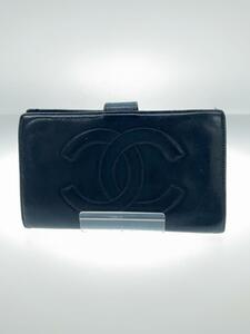 CHANEL◆2つ折り財布/-/BLK/レディース