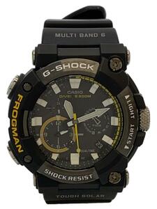 CASIO◆ソーラー腕時計_G-SHOCK/アナログ/ラバー/BLK/BLK/カーボン