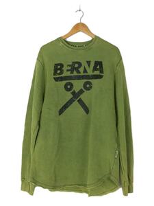 BERNA/スウェット/XL/コットン/グリーン/クルーネック/プリント