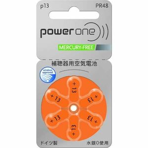 □ パワーワン power one 補聴器用電池 PR48(13) 6粒入り 1個 送料込