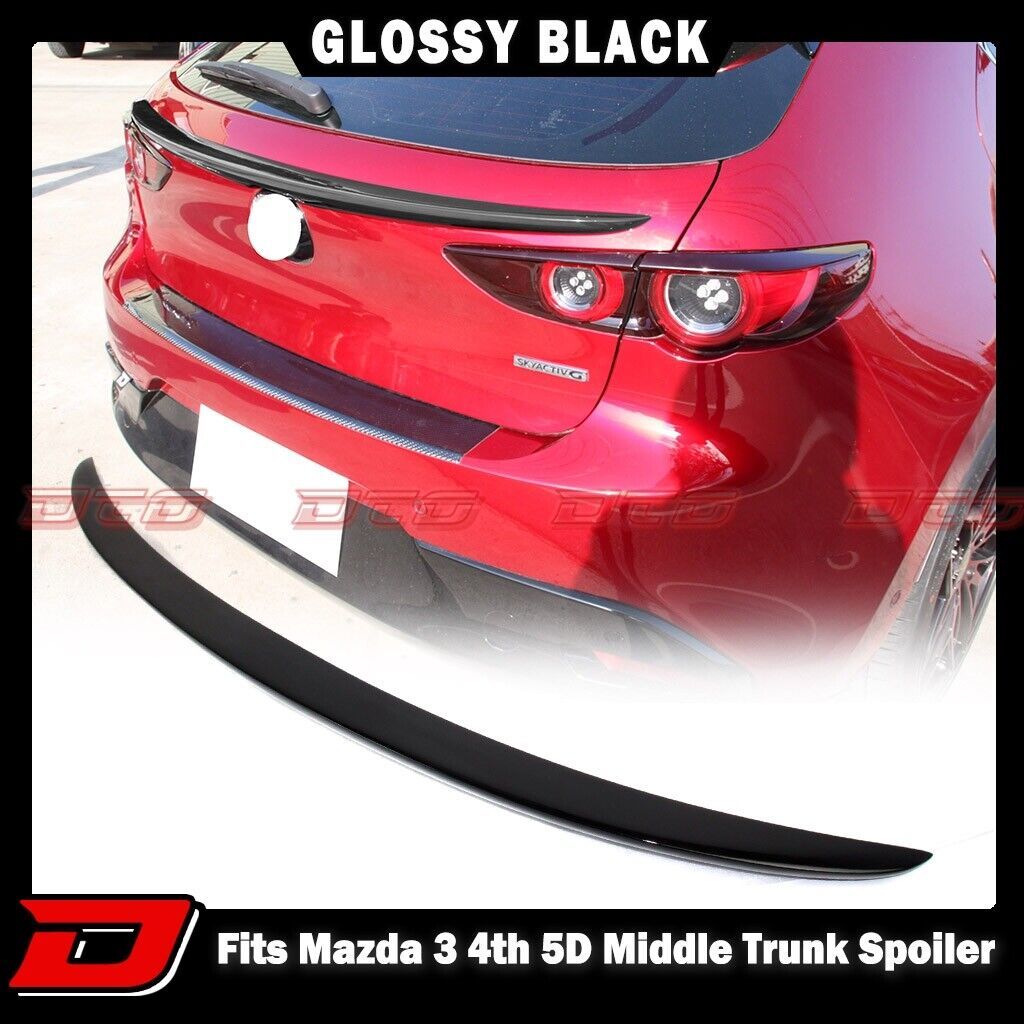 【艶有黒】OE Type MAZDA3ファストバック BP系 リアテールゲートスポイラー トランクスポイラー光沢黒 2019-2024