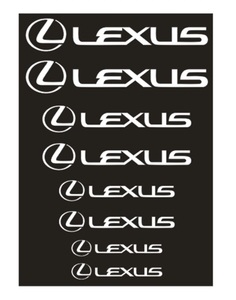 レクサス ブレーキ キャリパー ステッカー 白 8枚セット LEXUS シール HS CT UX NX IS RX RC GS ES LS LX