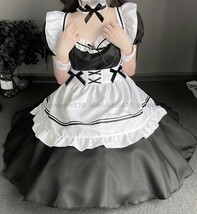 メイド服 ロリータ 姫 プリンセス セクシーランジェリー コスプレ衣装 ワンピース 撮影 コスチューム ベビードール 【8点セット】L 黒 1834_画像5