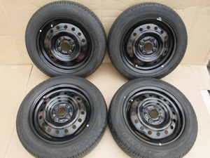 送料激安 ￥3000円～ 軽自動車 155/65R14 14X4.5J PCD100 DUNLOP EC204 4本 2021 23年製