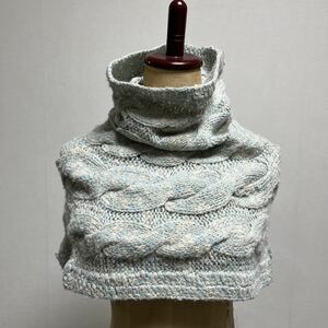 1-6 new goods Pom Ponette (pom ponette j)ta-toru neck knitted poncho wool . knitted cardigan feather woven thing 130 140