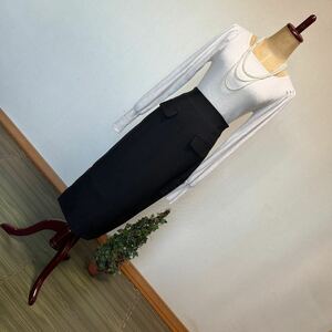 1-6 новый товар простой черный длинный narrow юбка задний разрез длинный узкая юбка чёрный S 7 номер 