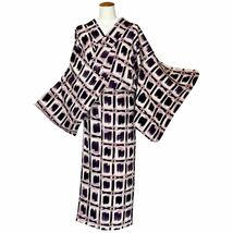 小紋 袷着物 着物 きもの カジュアル着物 リサイクル着物 kimono 中古 仕立て上がり 身丈149cm 裄丈63cm_画像1