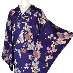 アンティーク着物 小紋 袷着物 着物 きもの カジュアル着物 リサイクル着物 kimono 中古 仕立て上がり 身丈151.5cm 裄丈62cm