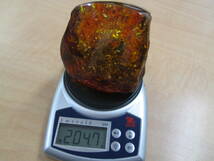 琥珀 置物 台付 約204.7g Amber アンバー 原石 希少 レア こはく コハク_画像9