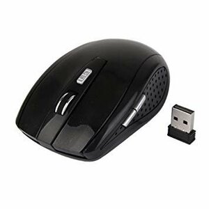 【vaps_6】マウス ワイヤレスマウス 《ブラック》 USB 光学式 6ボタン マウス 無線 2.4G 送込