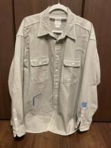 visvim GRAND RIVER L/S CRASH OLIVE 3 シャツ クラッシュ加工 USED加工 中村着_画像1