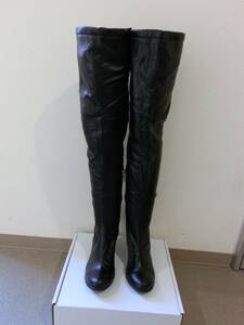 *NH3 exceedingly sexy & stylish stretch! knee high boots ( black ) size 42(26cm)3E*