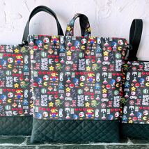 数量限定ハンドメイド＊*レッスンバック+上履き入れ+体操着袋セット＊マリオゲームミニ柄_画像5