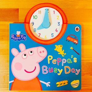 掛け時計 英語絵本Peppa's Busy Day 洋書 ペッパピッグ時計 時間読み聞かせ