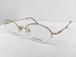 K-605 新品 未使用 メガネフレーム Calvin Klein 48□20-140 材質不明 ハーフリム 女性 レディース 男性 メンズ シンプル オシャレ