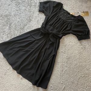 ROYAL PARTY★ウエストリボンワンピース黒38★新品53