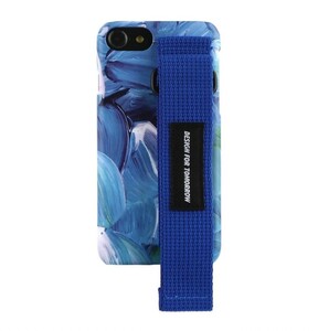 y110204m iPhone X / XS 5.8インチ GRAFT STRAP マーブル柄 ハンドストラップ 便利 ケース ブルー