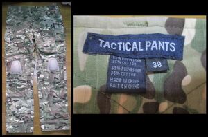 程度良好　TACTICAL PANTS　サイズ38　パンツ　膝パット　ヒザ当て　迷彩　カモフラ　タクティカルパンツ　サバイバルゲーム　サバゲ―