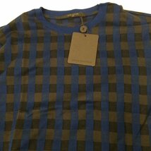 LOUIS VUITTON　ルイヴィトン　半袖Tシャツ　青×茶　チェック柄　サイズM【BKAG5046】_画像3