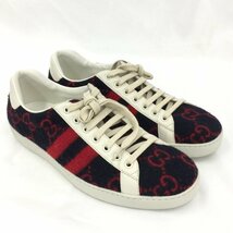 GUCCI グッチ スニーカー 415880 白黒 8【BKAK4011】_画像2