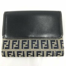 FENDI　フェンディ　ズッキーノ　Wホック　キャンバス　財布　2402.31134.019【BKAA5049】_画像2