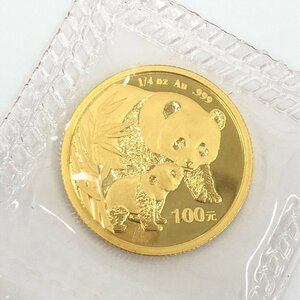 K24　金貨幣　中国　パンダ金貨　100元　ビニールカバー込み重量9.3g【BKAH6021】