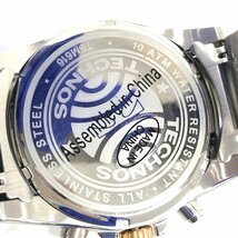 TECHNOS　テクノス　腕時計　クロノグラフ　TSM616　箱/説明書/余りコマ付き　稼動【BKAD6005】_画像5