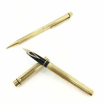 Targa by Sheaffer 万年筆、ボールペン2点セット　ゴールド系　【BKAH1006】_画像1