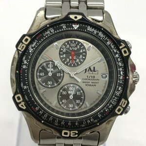 JAL 日本航空　腕時計　1/10　CHRONOGRAPH　WATER RESIST　10BAR　QUARTZ　V657-6150　取扱説明書・箱付き【BKAJ2082】