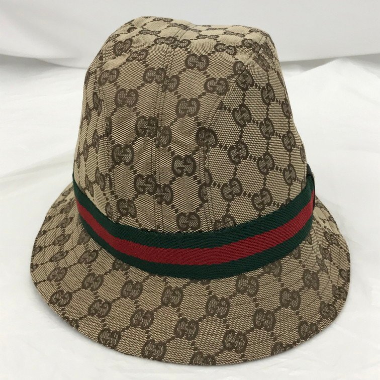 新作入荷!!】 希少✨GUCCI グッチ GGキャンバス×シェリーライン 帽子