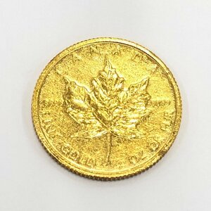 K24IG 1986年 メイプルリーフ金貨 CANADA FINE GOLD 1/4OZ OR PUR 9999 総重量：7.8ｇ【BKAB6012】