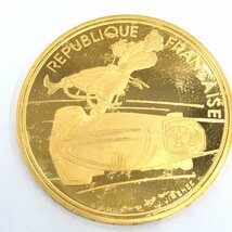 K22　フランス　アルベールビル五輪　記念金貨　500フラン　総重量17.0g【BKAO7022】_画像1