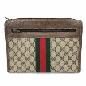 GUCCI グッチ オールドグッチ セカンドバッグ PVC/レザー【BKAN6016】