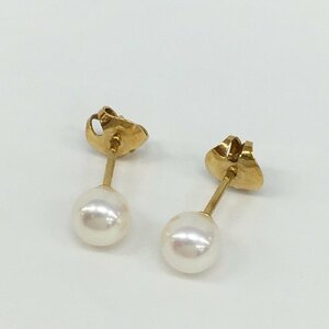 MIKIMOTO ミキモト パールピアス 5.9㎜ K18【BKAS4029】