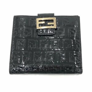 FENDI フェンディ エナメル 二つ折り財布 2401 8M0206ーCNMー108【BKAT6040】