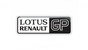 a 海外　限定 送料込み　ロータス ルノー Lotus Renault GP White 80mm 3D ステッカー