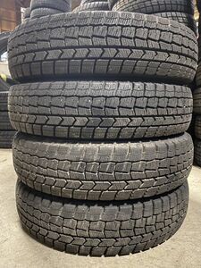 ★送料無料★ 145/80R12 2019年製 9分山 ダンロップ WINTERMAXX WM02 4本/中古スタッドレスタイヤ(冬タイヤ)ザッツ N6538_A1