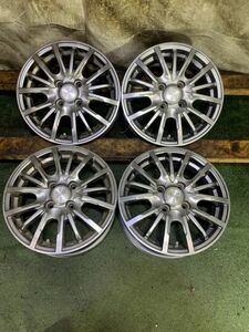 ★送料無料★LEBEN 14x5.5J 4H 100 +43 φ67 4本/中古社外アルミホイール 1737_61