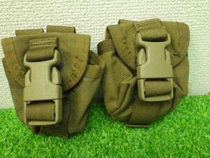 1:未使用品 M67 GRENADE POUCHハンドグレネードポーチ2個セット　コヨーテ美品！サバゲーUSMC沖縄米軍放出♪人気ミリタリーコスプレ人気