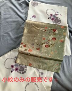 小紋　桜　白　雪輪　化繊