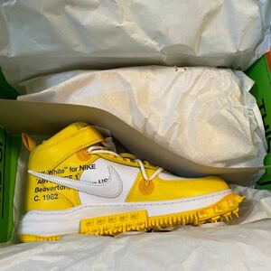 Off-White Nike Air Force 1 Mid SP LTHR White and Varsity Maize 27 9 黄色 エアフォース オフホワイト