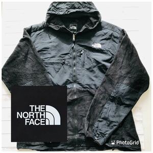 ビッグサイズ　ノースフェイス　THE NORTH FACE 3XL ナイロン×フリースパーカー　ブラック