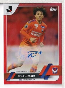 t09【2023 TOPPS Ｊリーグ フラッグシップ】直筆サインカード Orange Foil パラレル 藤原奏哉 20/25