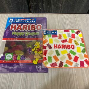 HARIBOくじ パタパタクリアファイル賞 ミニタオル賞 2点セット