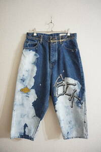 ANGLOMANIA paint processing monkey L Denim pants jeans Vivienne Westwood Anne Glo mania 38