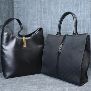 ★１円スタート★ GUCCI 2点セット グッチ ジャッキー GG ハンドバッグ トートバッグ ブラック 1スタ